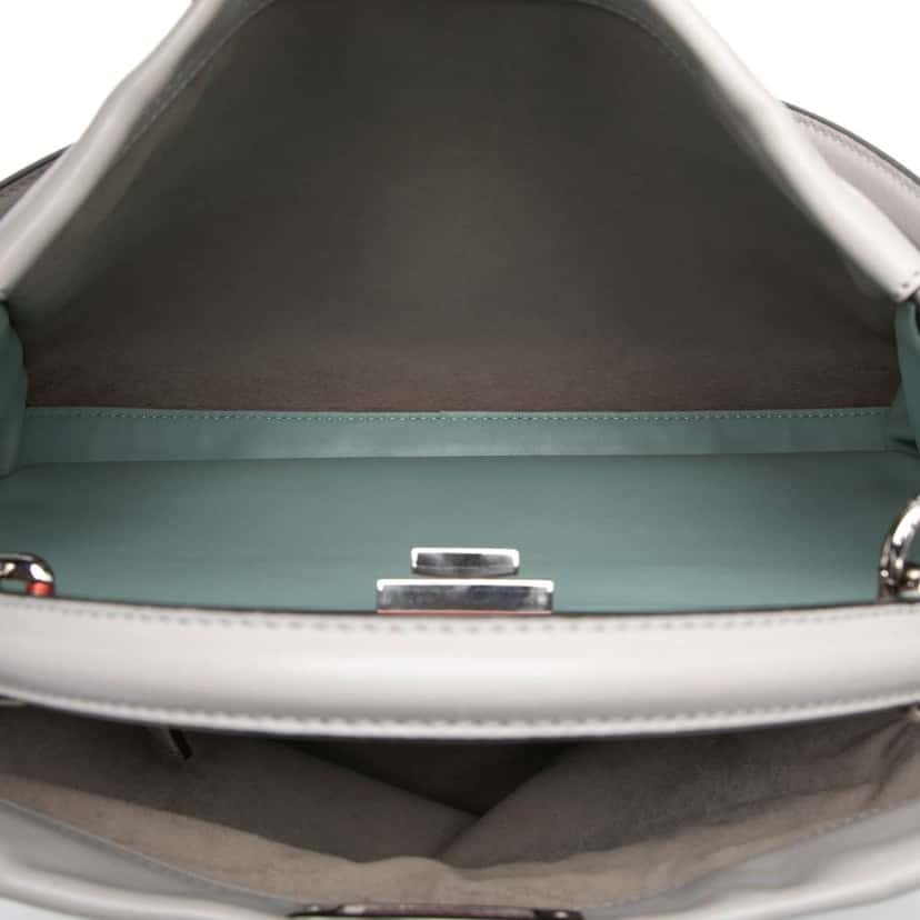 Fendi Large Leather Peekaboo Satchel Grey Leather Good condition - Model View
