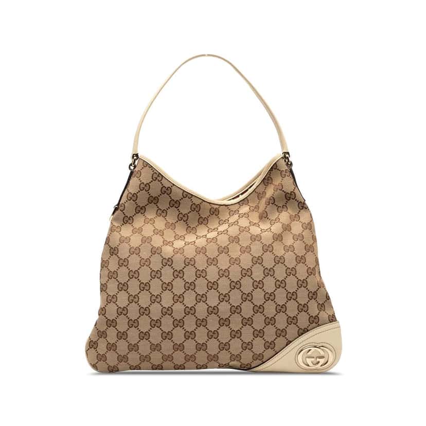 Gucci GG Canvas New Britt Hobo Brown Canvas Good condition - Front View