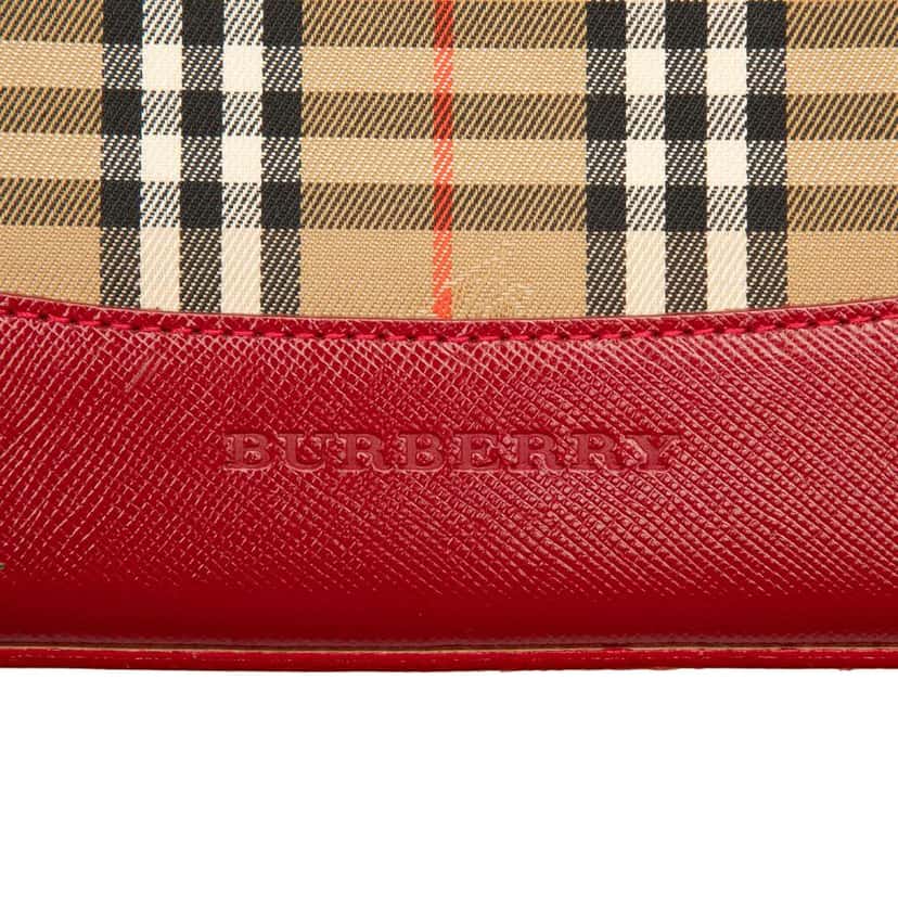 Burberry Haymarket Check Shoulder Bag Brown Canvas Good condition - Box View