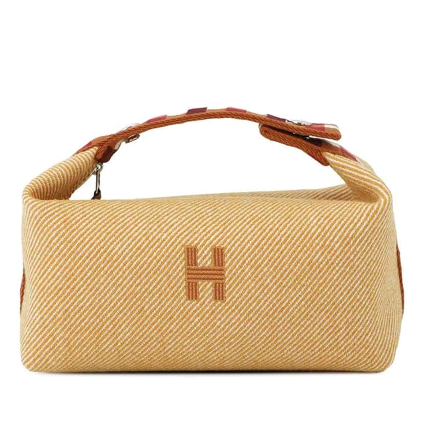 Hermès Small Wool Bride a Brac Au Carre Case Orange Wool Very good condition - Front View