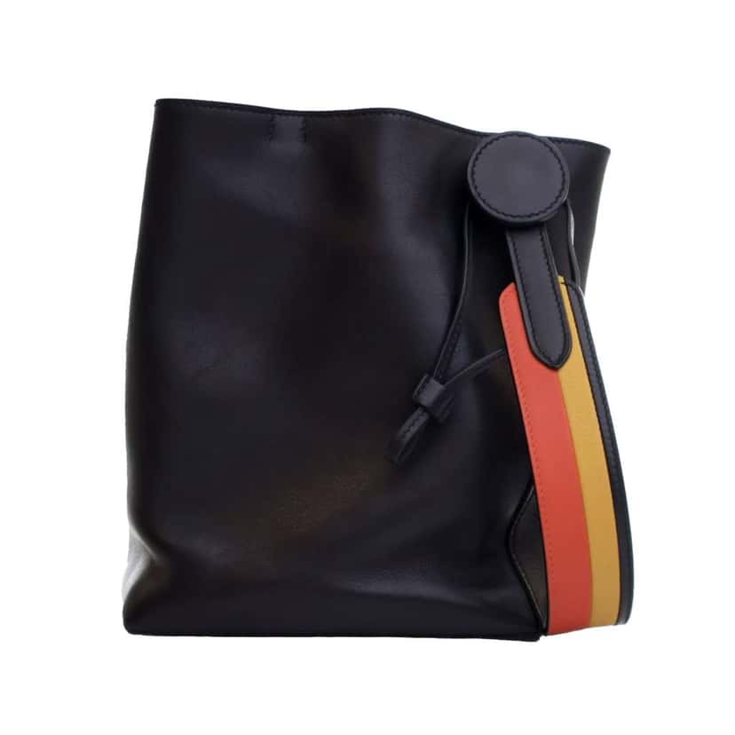 Hermès Evercolor and Swift Licol 17 Black Leather Good condition - Front View