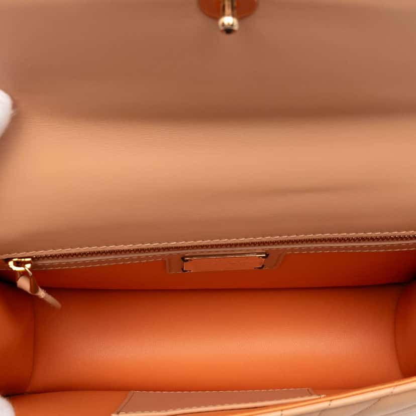 Bvlgari Quilted Smooth Calfskin Diamond Blast Serpenti Forever Crossbody Brown Leather Good condition - Model View