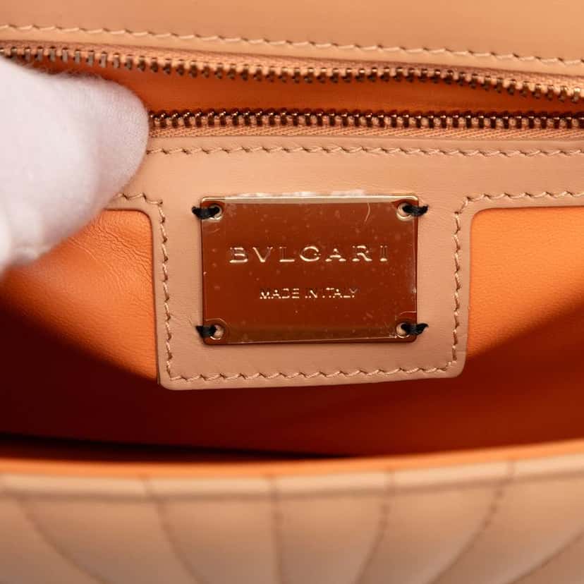 Bvlgari Quilted Smooth Calfskin Diamond Blast Serpenti Forever Crossbody Brown Leather Good condition - Box View
