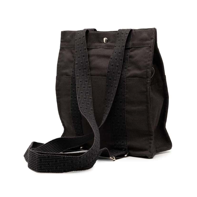 Hermès Canvas Herline Backpack MM Grey Canvas Good condition - Back View