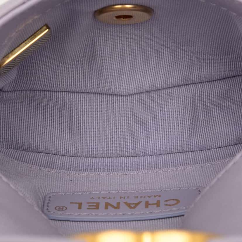 Chanel Mini Quilted Calfskin Framing Chain Flap Purple Leather Good condition - Model View