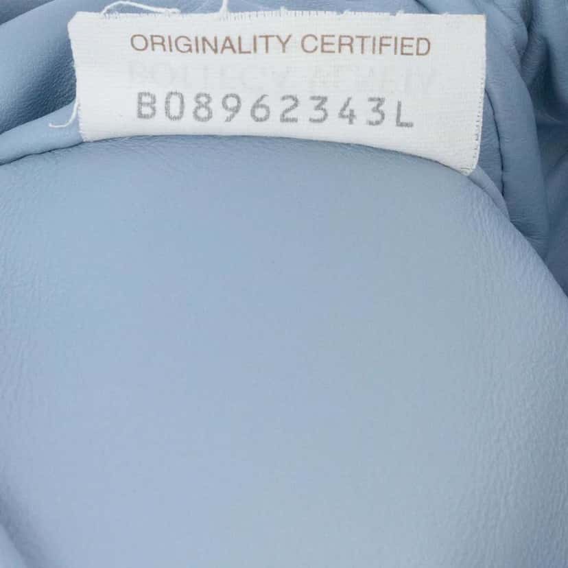 Bottega Veneta Nappa Intrecciato The Mini Pouch Crossbody Blue Leather Good condition - Box View