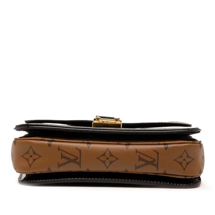 Louis Vuitton Shiny Epi Leather and Monogram Reverse Mini Pochette Metis Black Leather Good condition - Inside View