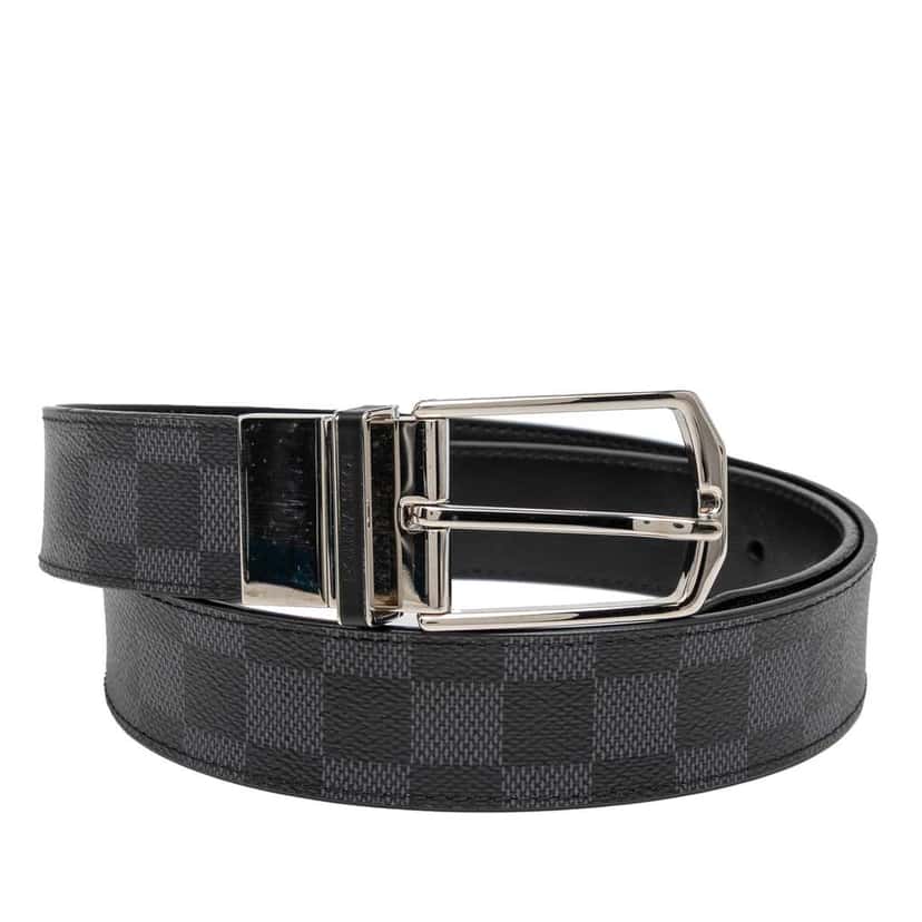 Louis Vuitton Damier Graphite Pont Neuf Belt Black Good condition - Front View