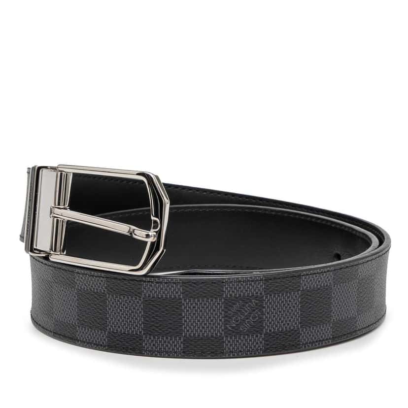 Louis Vuitton Damier Graphite Pont Neuf Belt Black Good condition - Back View
