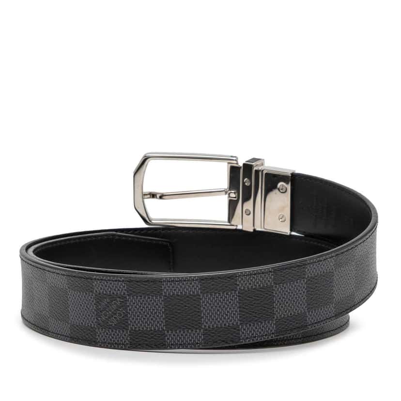 Louis Vuitton Damier Graphite Pont Neuf Belt Black Good condition - Inside View