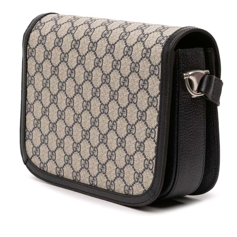 Gucci Medium GG Supreme Horsebit 1955 Shoulder Bag Brown Canvas Good condition - Back View