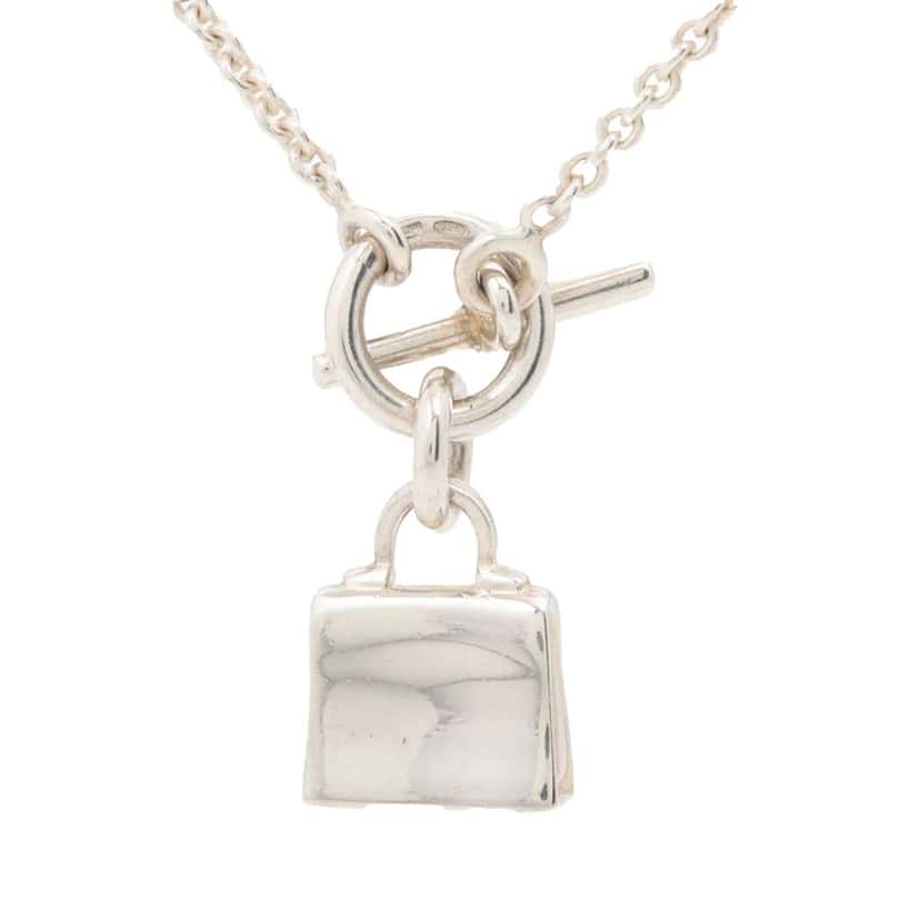 Hermès Sterling Silver Amulettes Kelly Necklace Silver Silver Good condition - Back View