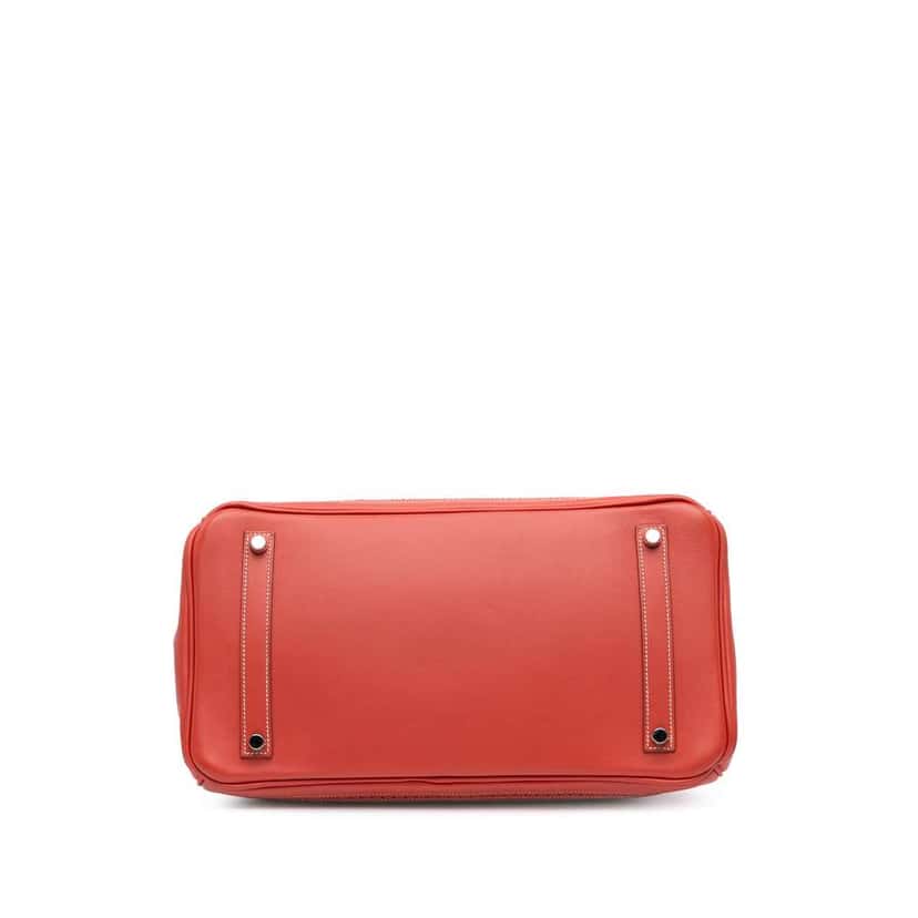 Hermès Swift And Ghillies Birkin Retourne 35 Orange Canvas Good condition - Inside View