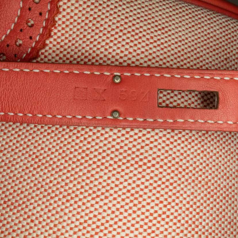 Hermès Swift And Ghillies Birkin Retourne 35 Orange Canvas Good condition - Box View