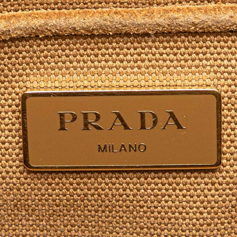 Prada Canvas and Suede Fringed Canapa Handbag Brown Canvas Good condition - Box View