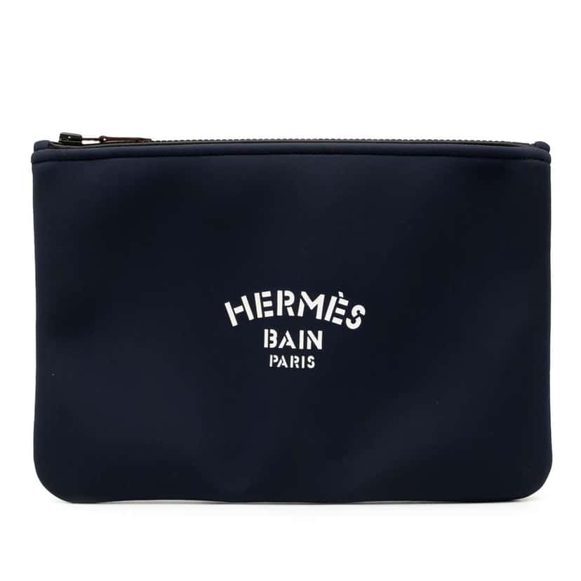 Hermès Medium Polyamide and Elastane Neobain Case Blue Cotton Good condition - Front View