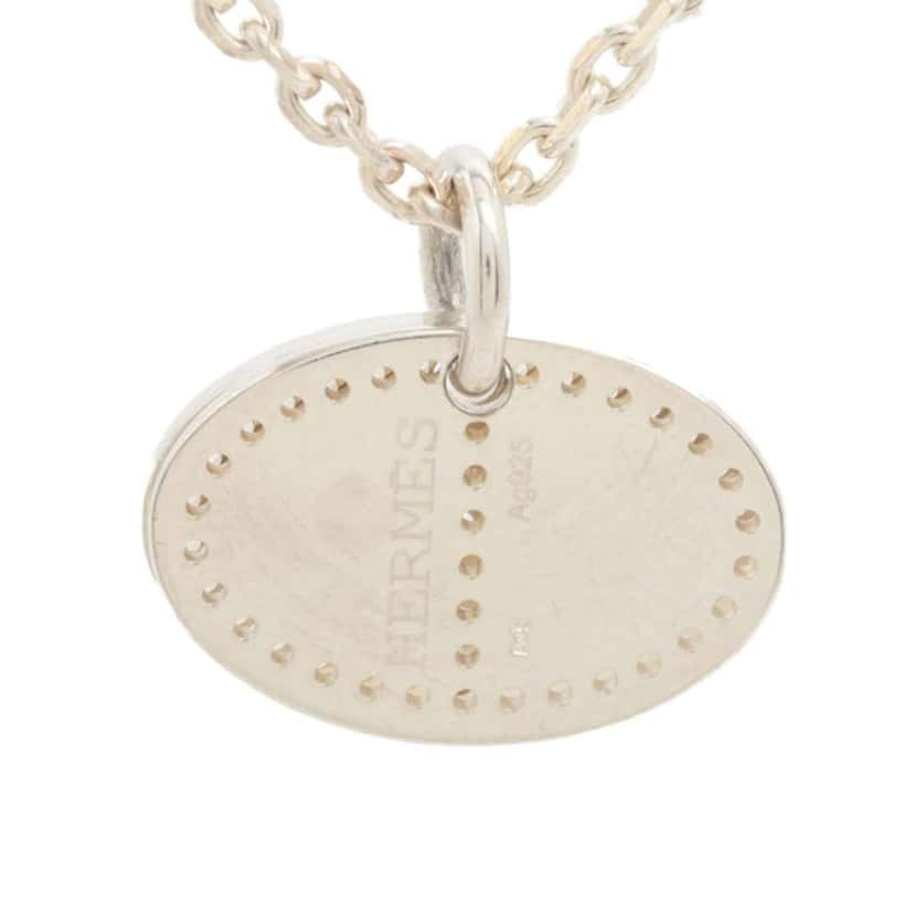 Hermès Sterling Silver Evelyne Eclipse Pendant Necklace Silver Silver Good condition - Back View