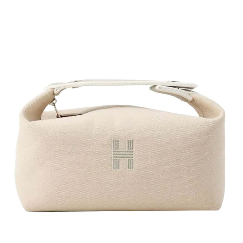 Hermès Small Canvas Bride A Brac Case Brown Canvas Very good condition - Front View