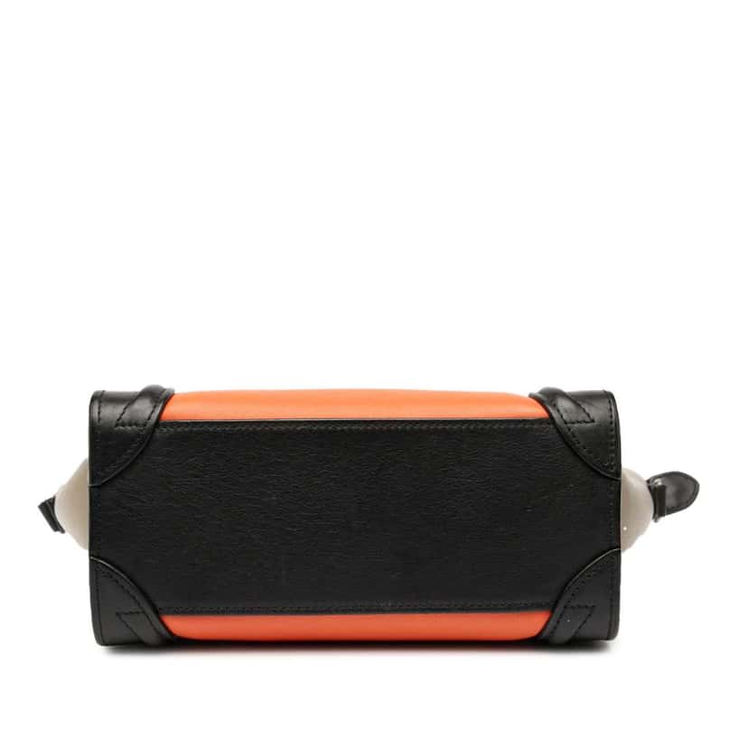 Celine Nano Tricolor Leather Luggage Tote Orange Leather Good condition - Inside View