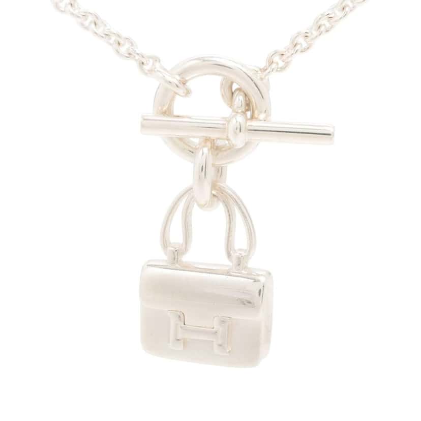 Hermès Sterling Silver Amulettes Constance Necklace Silver Silver Good condition - Front View
