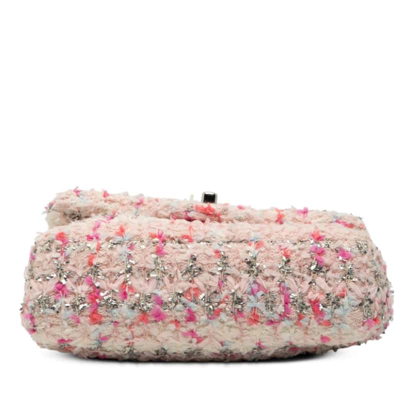 Chanel Mini Rectangular Classic Tweed Single Flap Pink Tweed Good condition - Inside View