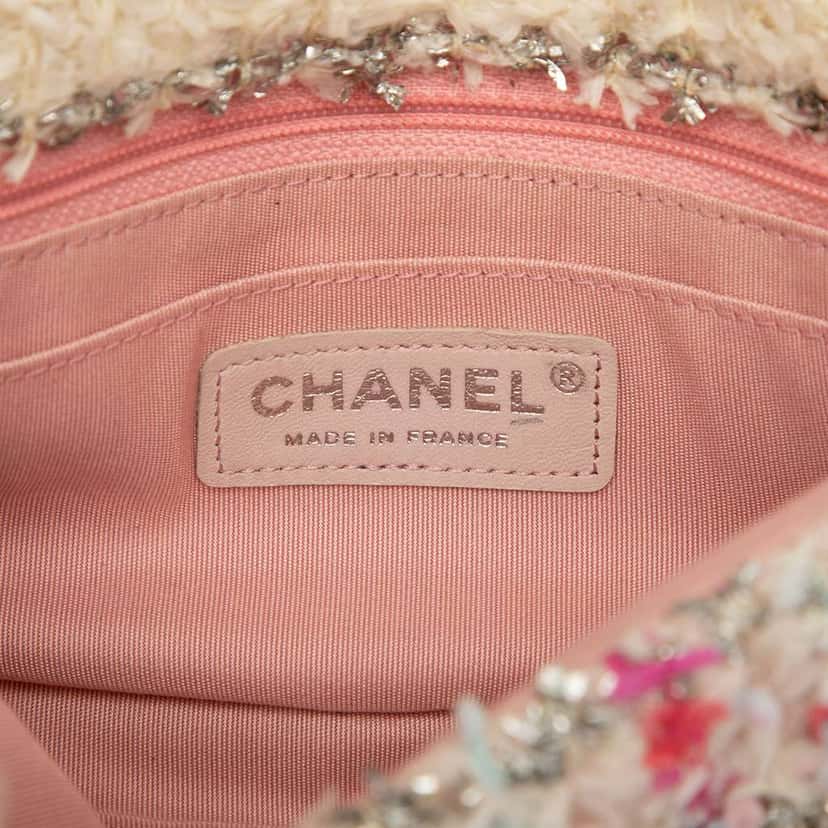 Chanel Mini Rectangular Classic Tweed Single Flap Pink Tweed Good condition - Box View