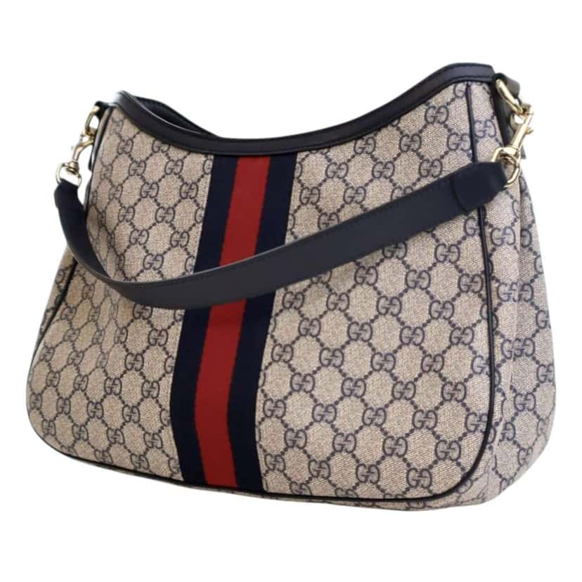 Gucci GG Supreme Web Shoulder Bag Brown Canvas Good condition - Back View