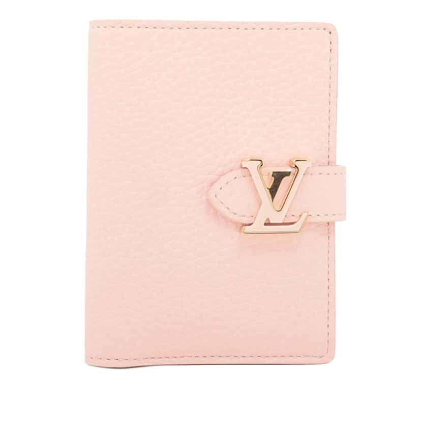 Louis Vuitton Taurillon Capucines  Vertical Compact Wallet Pink Leather Good condition - Front View