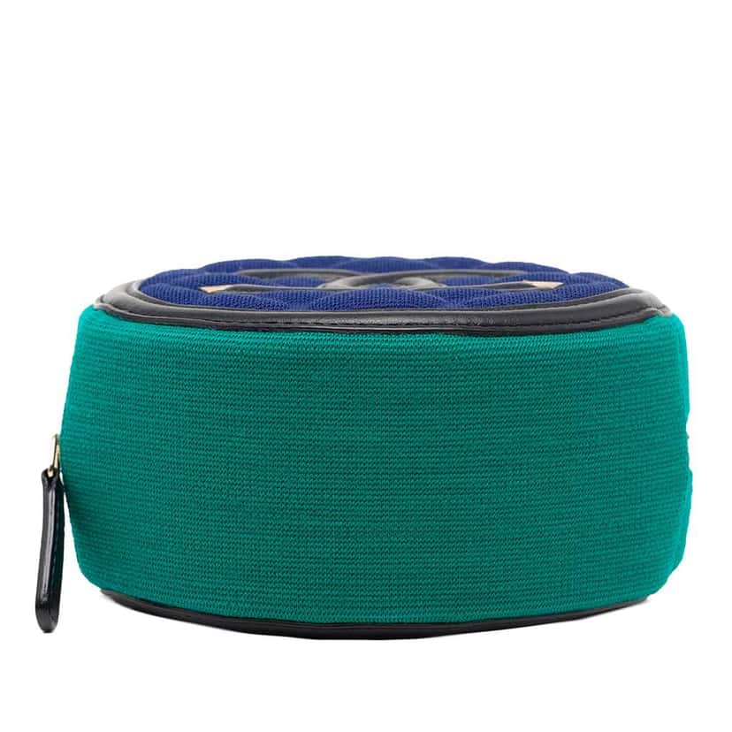 Chanel Tricolor Jersey CC Filigree Round Crossbody Blue Cotton Good condition - Inside View