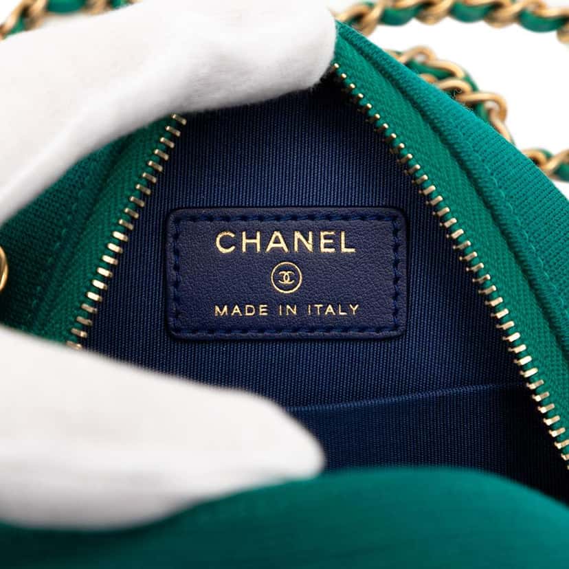 Chanel Tricolor Jersey CC Filigree Round Crossbody Blue Cotton Good condition - Box View