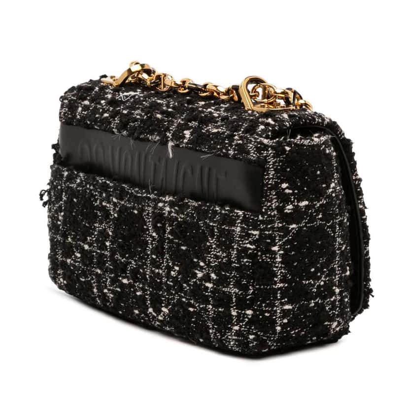 Dior Small Tweed Macrocannage Caro Bag Black Tweed Good condition - Back View