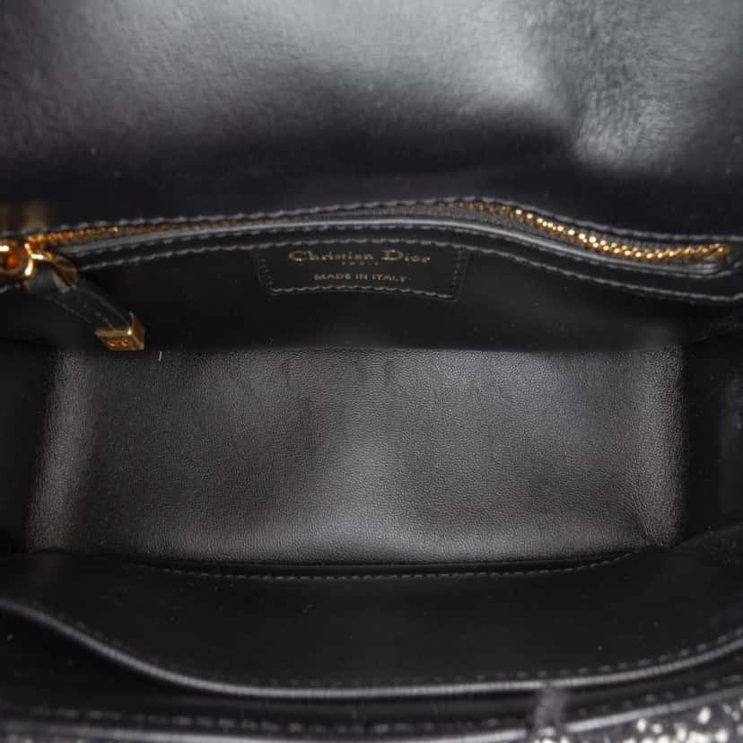 Dior Small Tweed Macrocannage Caro Bag Black Tweed Good condition - Model View