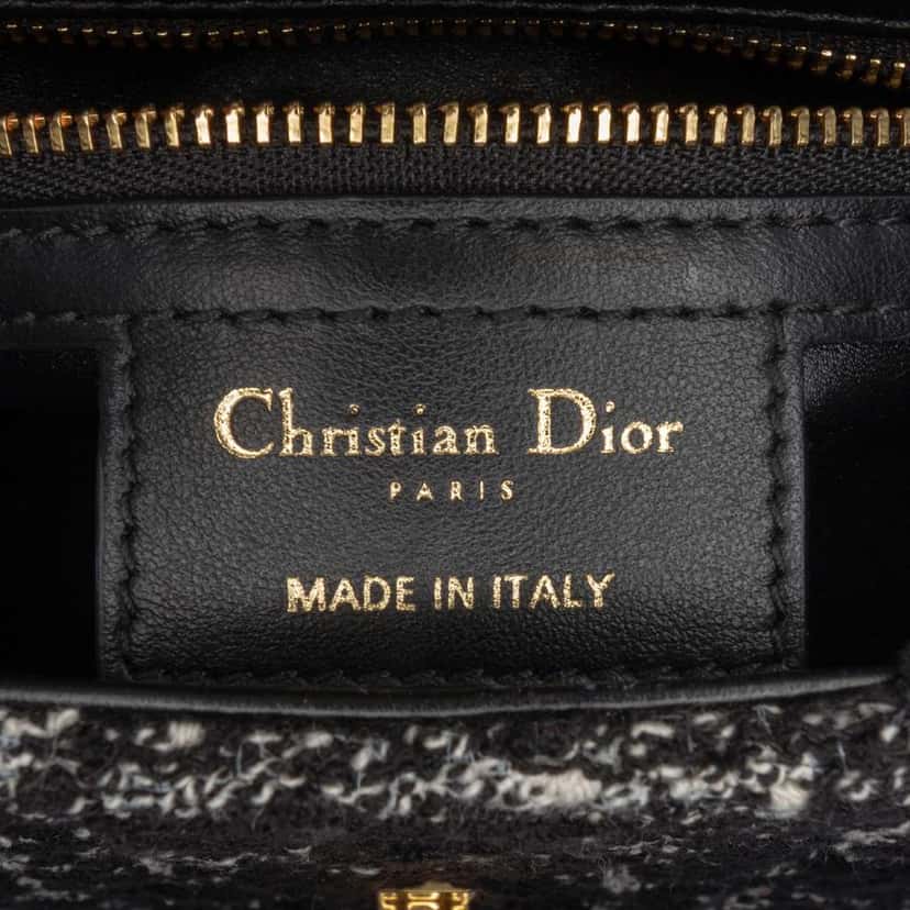 Dior Small Tweed Macrocannage Caro Bag Black Tweed Good condition - Box View