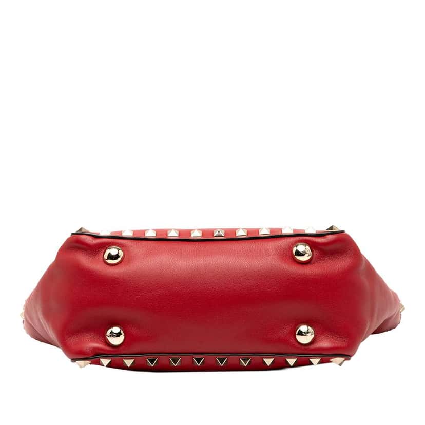 Valentino Mini Leather Rockstud Satchel Red Leather Good condition - Inside View