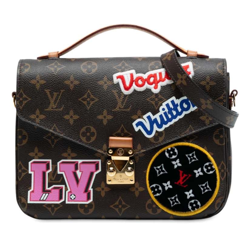 Louis Vuitton Monogram Patches Pochette Metis Brown Good condition - Front View
