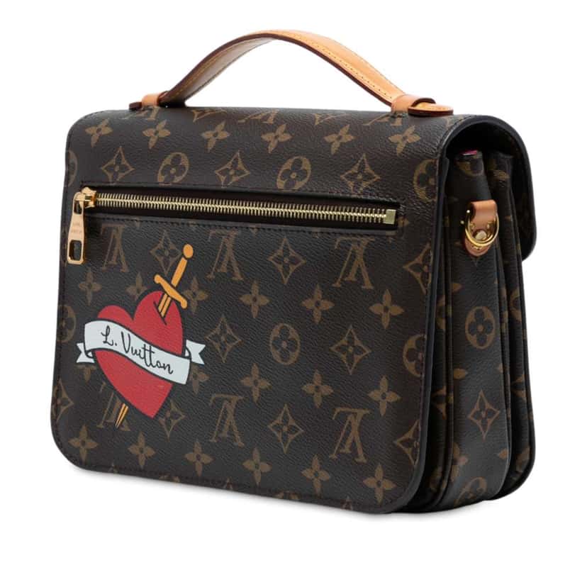 Louis Vuitton Monogram Patches Pochette Metis Brown Good condition - Back View