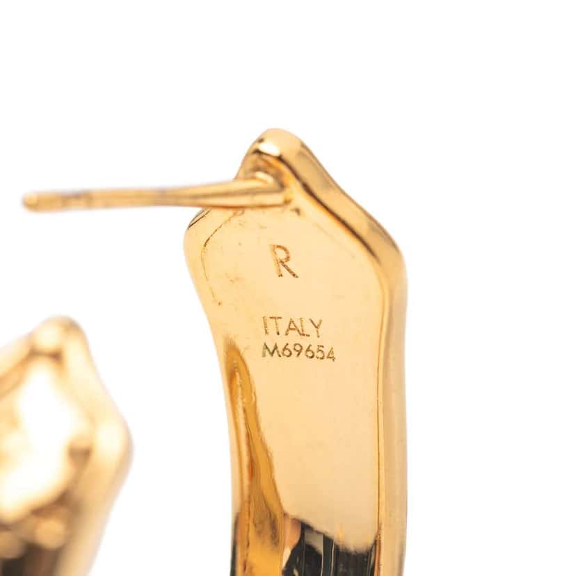 Louis Vuitton Gold Plated Nanogram Sweet Dreams Hoop Earrings Gold Metal Good condition - Model View