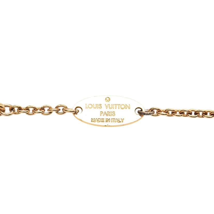 Louis Vuitton Gold Plated Essential V Necklace Gold Metal Good condition - Back View