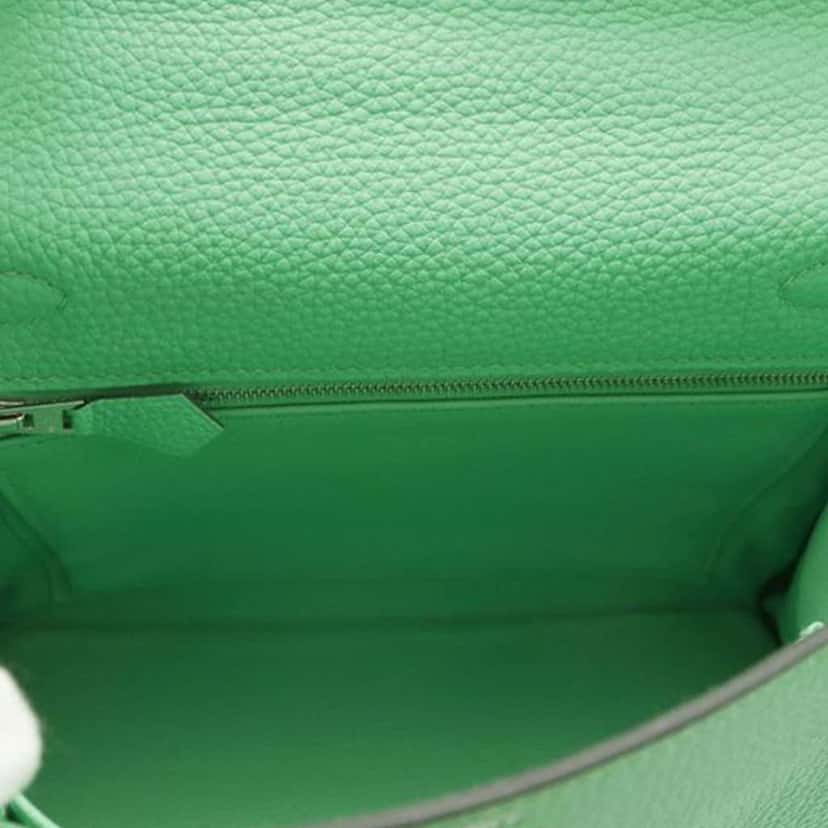 Hermès Togo Kelly II Retourne 25 Green Leather Good condition - Box View