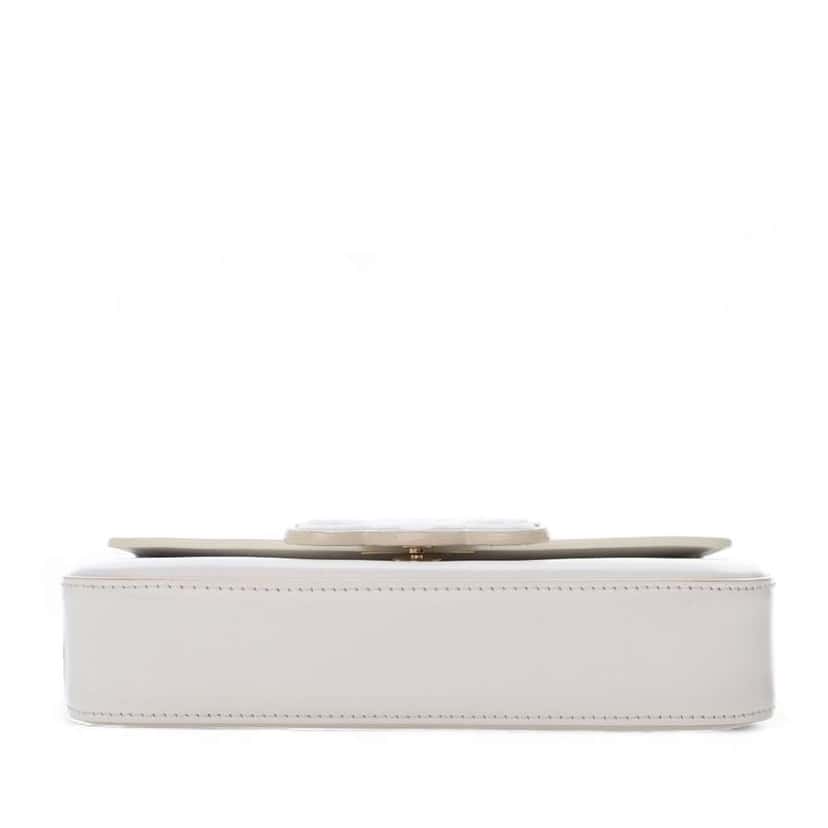 Celine Calfskin Cuir Triomphe Chain Shoulder Bag White Leather Good condition - Inside View