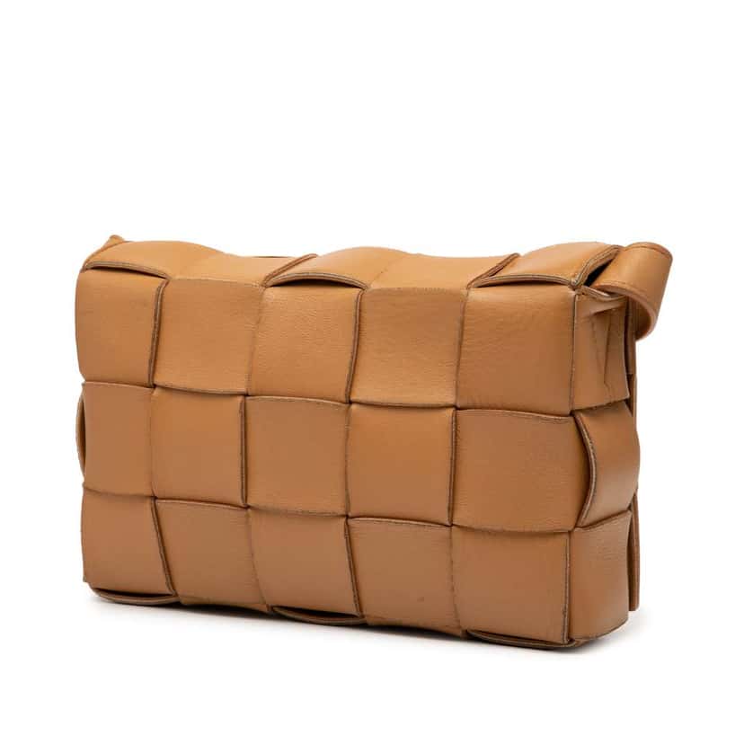 Bottega Veneta Nappa Intrecciato Cassette Crossbody Brown Leather Good condition - Back View