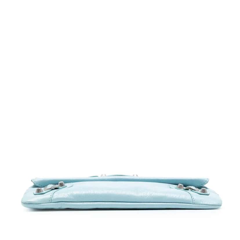Balenciaga Lambskin Motocross Giant 12 Envelope Clutch Blue Leather Good condition - Inside View