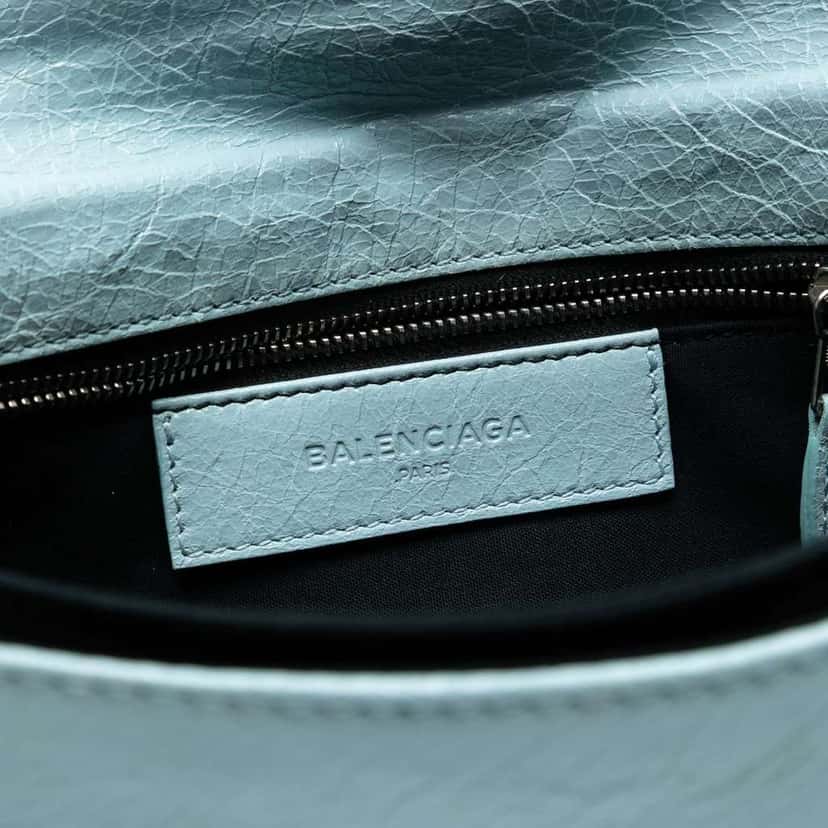 Balenciaga Lambskin Motocross Giant 12 Envelope Clutch Blue Leather Good condition - Box View