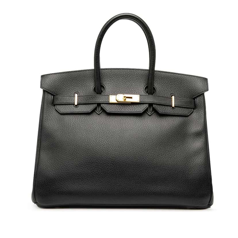 Hermès Ardennes Birkin Retourne 35 Black Leather Good condition - Front View