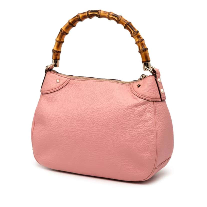 Gucci Leather Bamboo Handbag Pink Leather Good condition - Back View