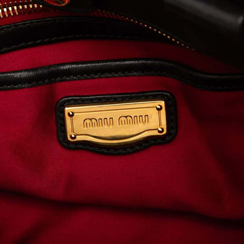 Miu Miu Matelasse Nappa Satchel Black Leather Good condition - Box View