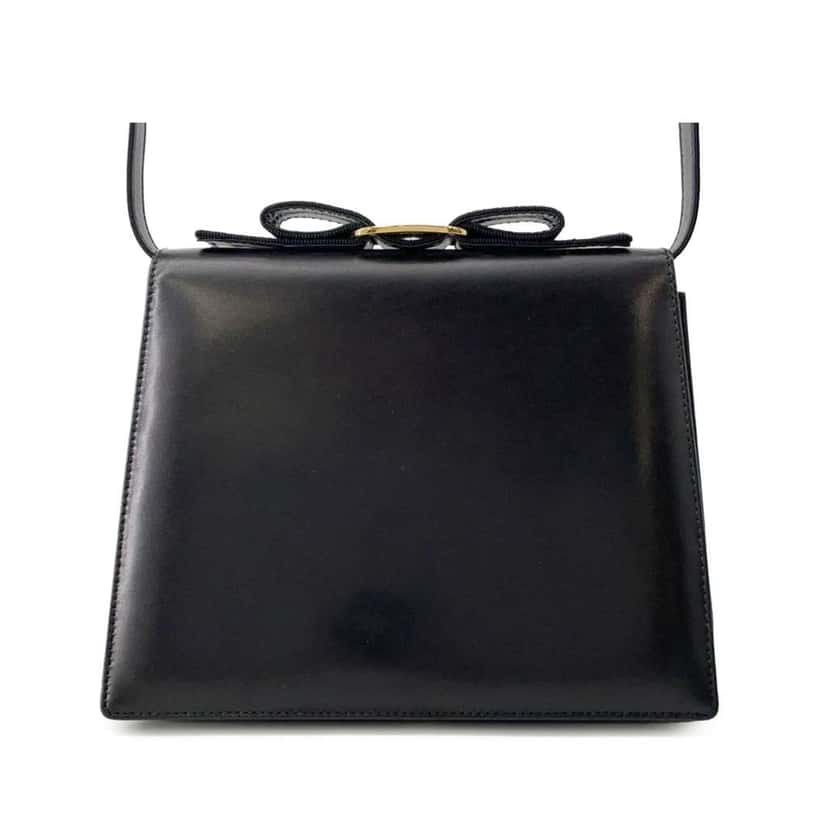 Salvatore Ferragamo Leather Vara Bow Ribbon Crossbody Black Leather Good condition - Front View