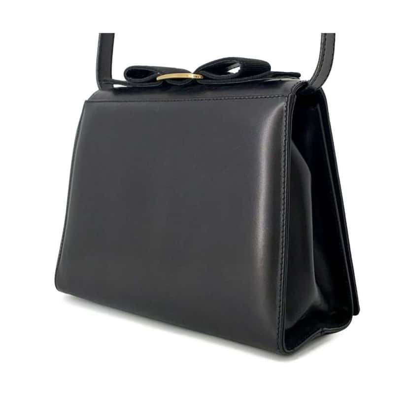 Salvatore Ferragamo Leather Vara Bow Ribbon Crossbody Black Leather Good condition - Back View
