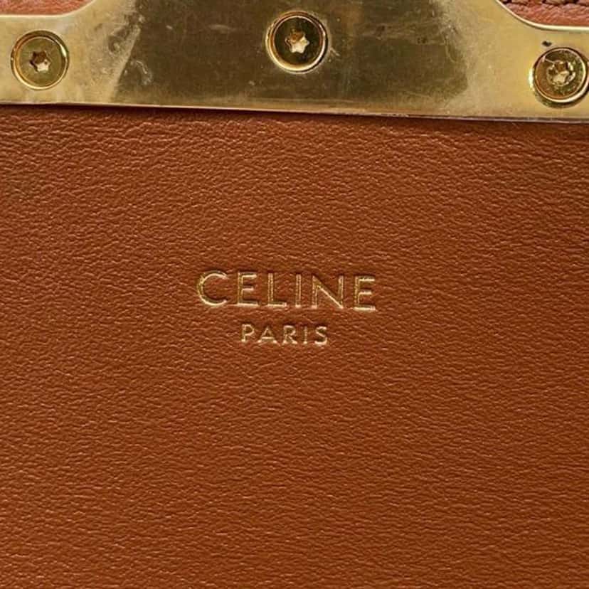 Celine Triomphe Coated Canvas Claude Shoulder Bag White Canvas Good condition - Box View