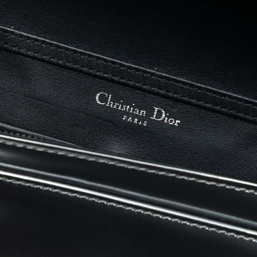 Dior Baby Patent Microcannage Diorama Crossbody Silver Leather Good condition - Box View